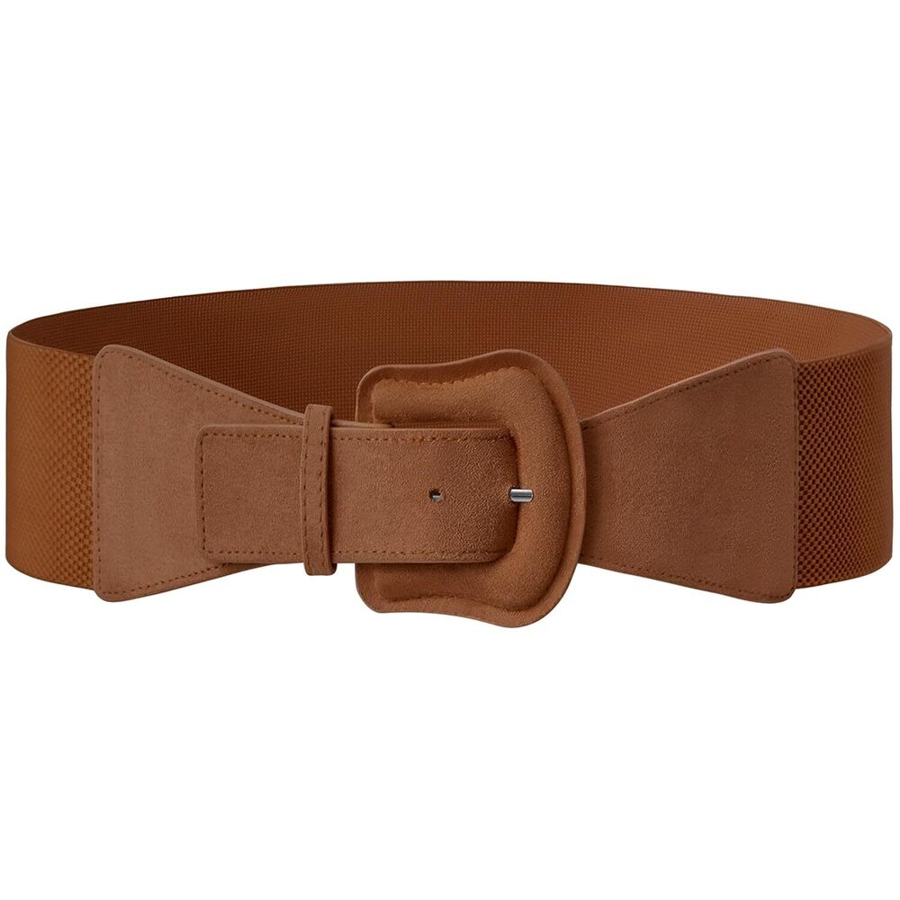4683 Suede Womens Elastic Wide Belts For Dresses Fashion Stretchy Waist Belt